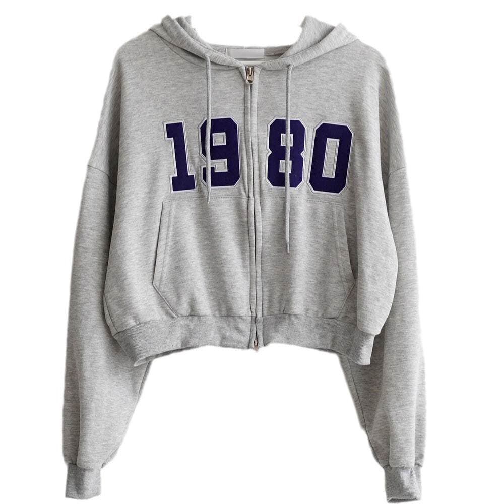 Customized European and American Thickeneded Loose Short Sweatshirt Jacket for Women Hooded Lazy Style Pure Cotton Embroidered Zipper Jacket for Women 5
