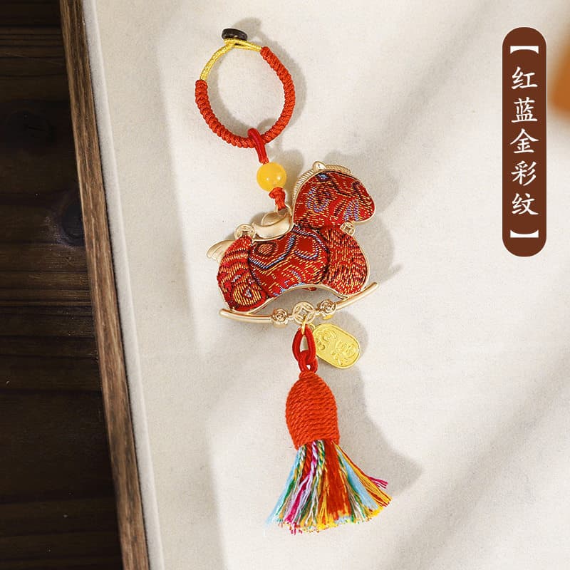 Red, blue and gold pattern (keychain)