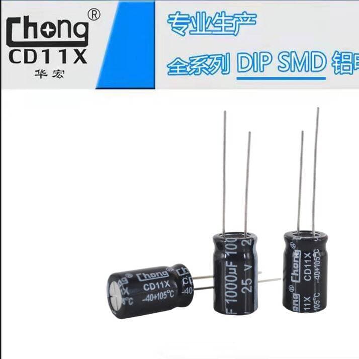 Aluminum Electrolytic Capacitor 25V1000Uf 10*17, Supplied by Huahongchong Manufacturer, Supports Customization 1