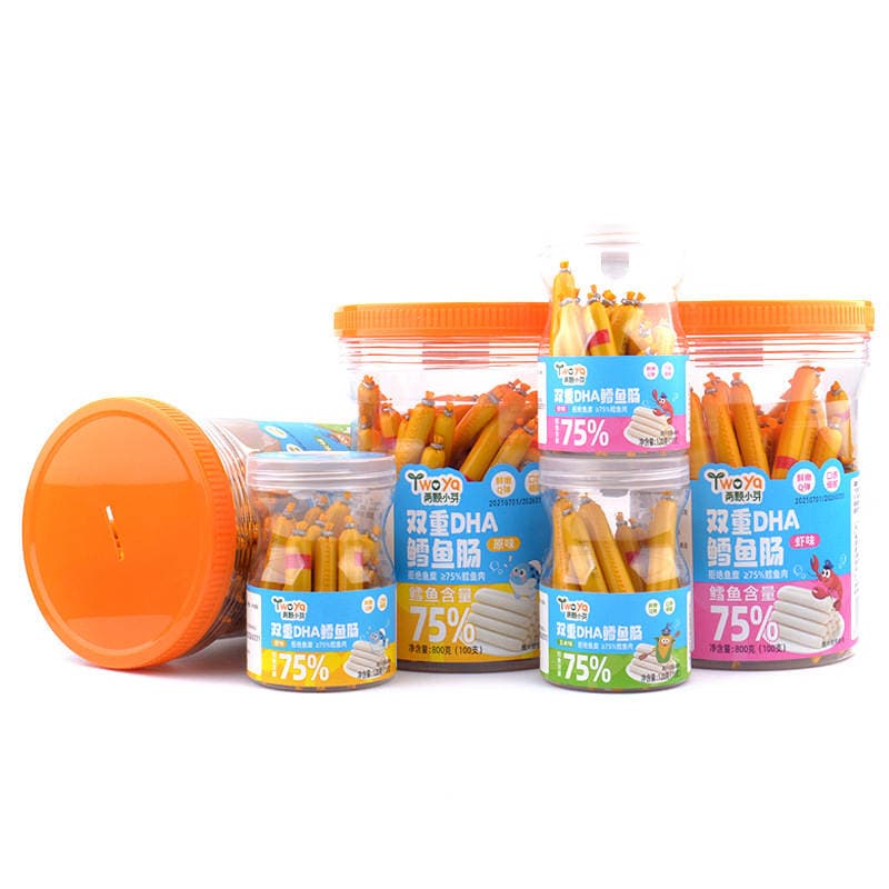 Two Small Sprouts Double Dha Cod Sausage 70% Cod Content Barreled Fish Sausage Shrimp Flavor Original Corn Ham Sausage 5