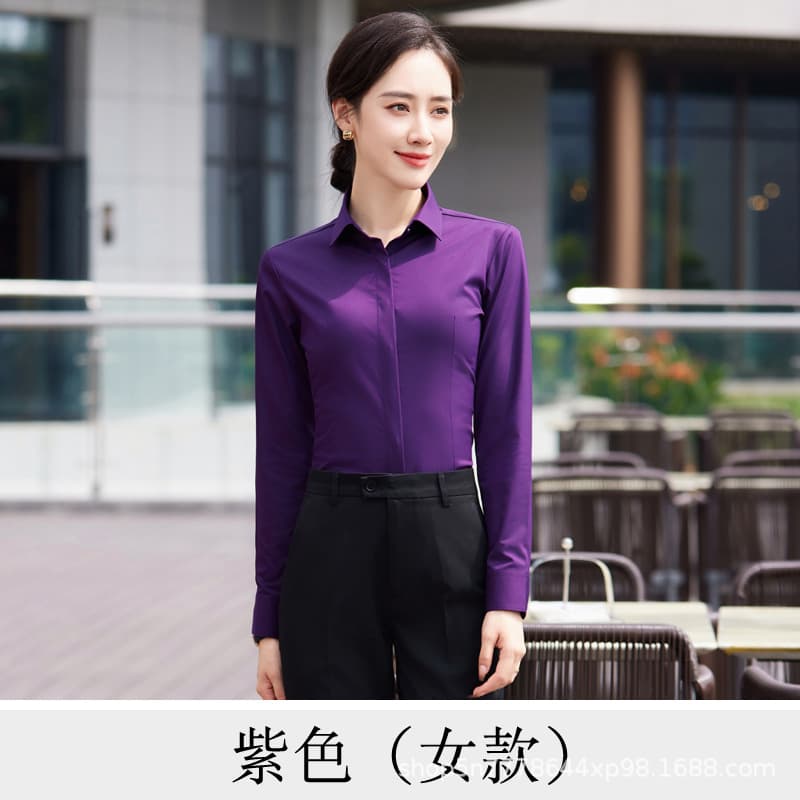 Women's long sleeve purple shirt