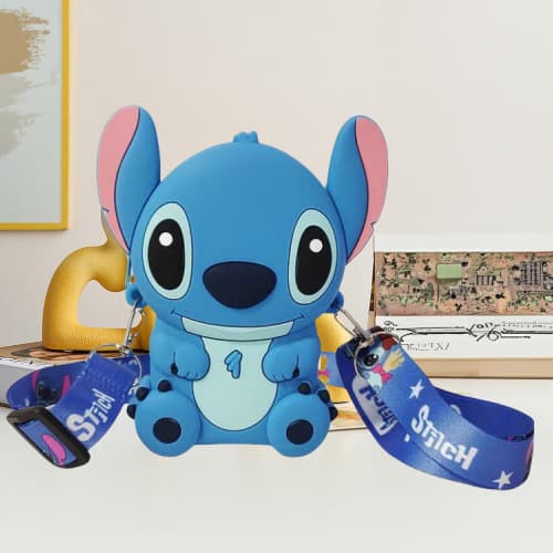 Stitch ear coin purse blue