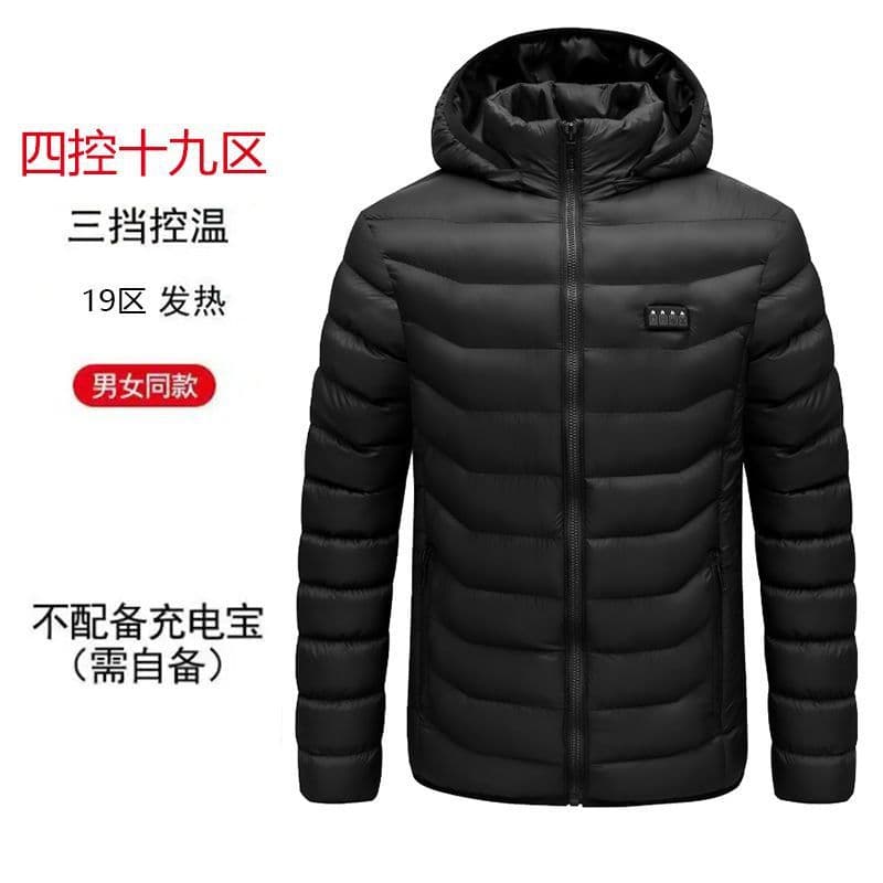 Zone 19 4 control black cotton-padded jacket