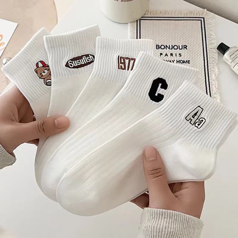 Women's socks 1997 bear (10 pairs/pack of 5 colors mixed)