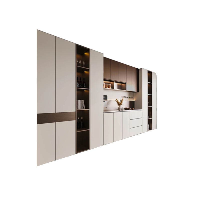 Whole House Customized Solid Wood Sideboard, Overall Light Luxury Open Oak Walk-In Closet, Bedroom Cabinet Combination Aluminum Furniture 5