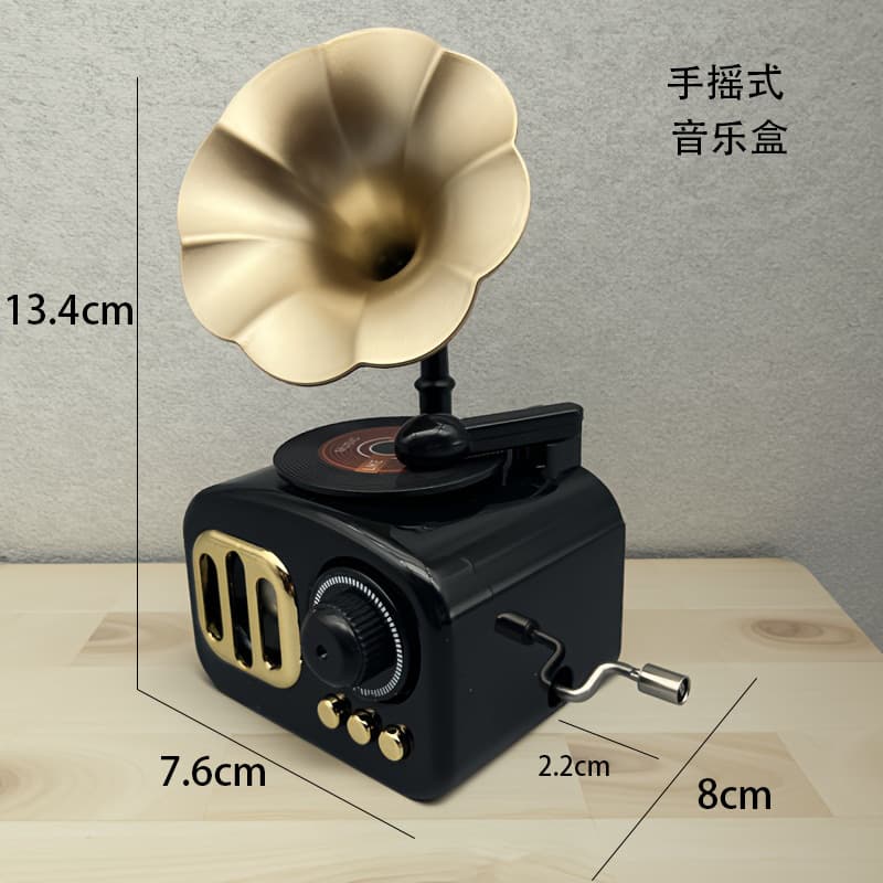 Hand-cranked-black gramophone 2069 [157g]