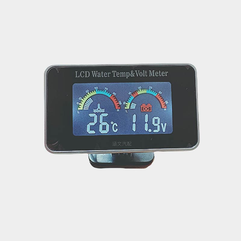 Car truck 12V24V universal LCD electronic water temperature and voltage combination meter two in one high precision digital buzzer 1