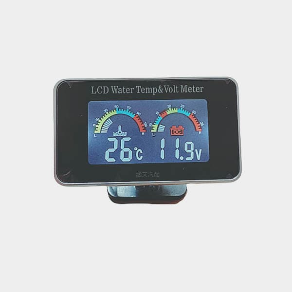 Car truck 12V24V universal LCD electronic water temperature and voltage combination meter two in one high precision digital buzzer