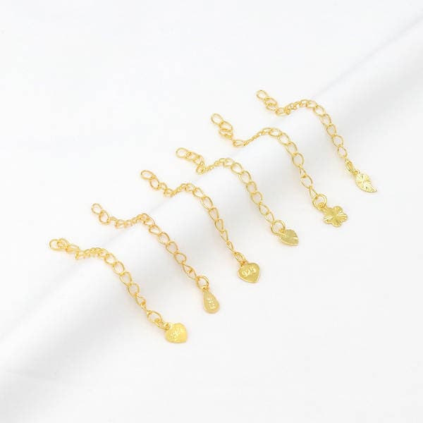 18K real gold tail chain bag gold color extension chain bracelet necklace diy jewelry accessories jewelry materials wholesale D108