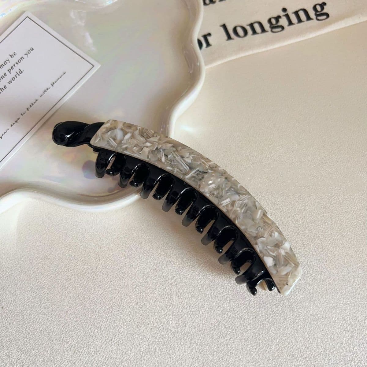 5# acetate large banana clip [rice pattern] about 13cm