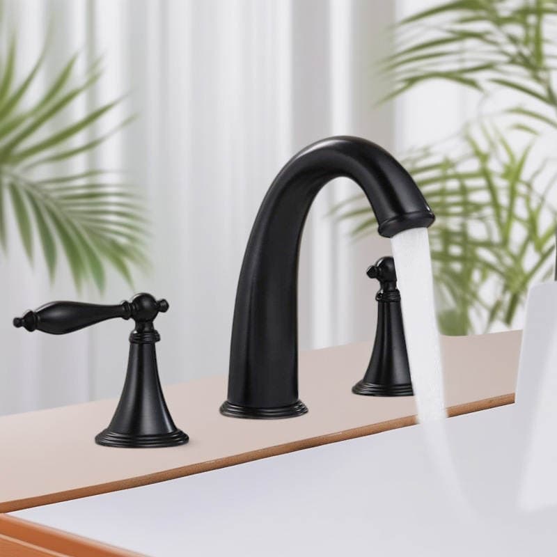 Üç dəlikli lavabo üçün üç hissəli kran dəsti. 3