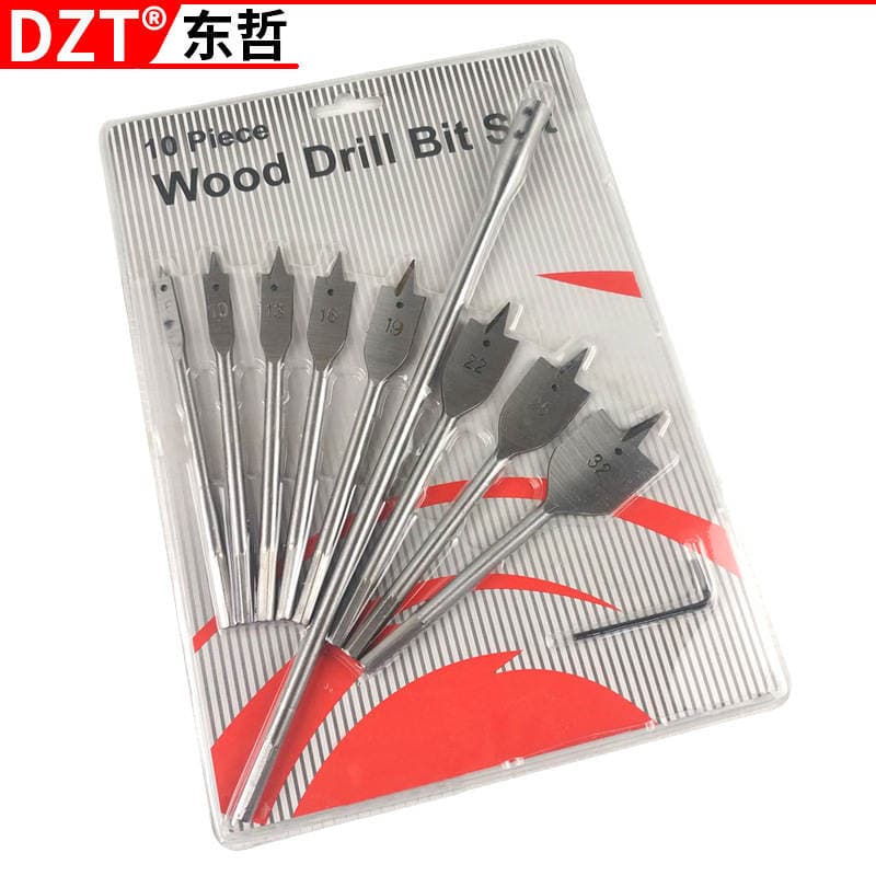 Three-Point Woodworking 6Pc Flat Drill Hexagonal Shank Woodworking Hole Opener Set Flat Drill Bit Wood Board Hole Puncher 5