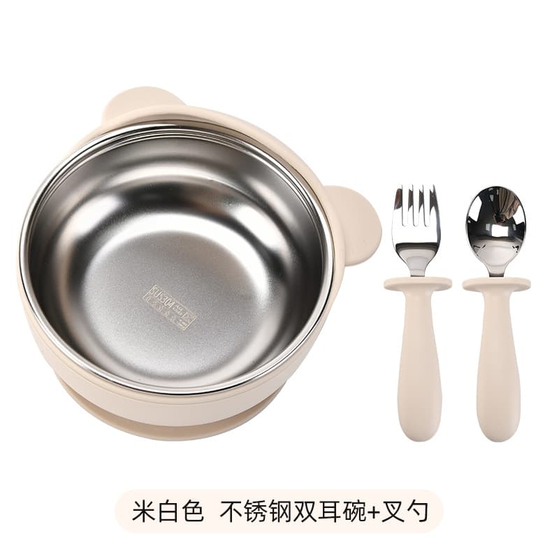 Off-white [bear bowl + fork and spoon]