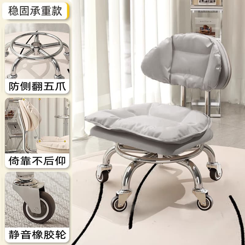 Electroplated five claws: small cloud light gray [with] silent rubber wheel