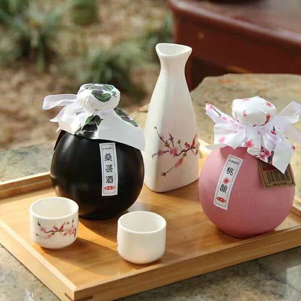 Osmanthus Wine, Green Plum Wine, Peach Blossom Wine, Low Alcohol for Women, Fermented Wine, Ancient Style Sweet Fruit Wine Gift Box, Spot Wholesale Souvenir