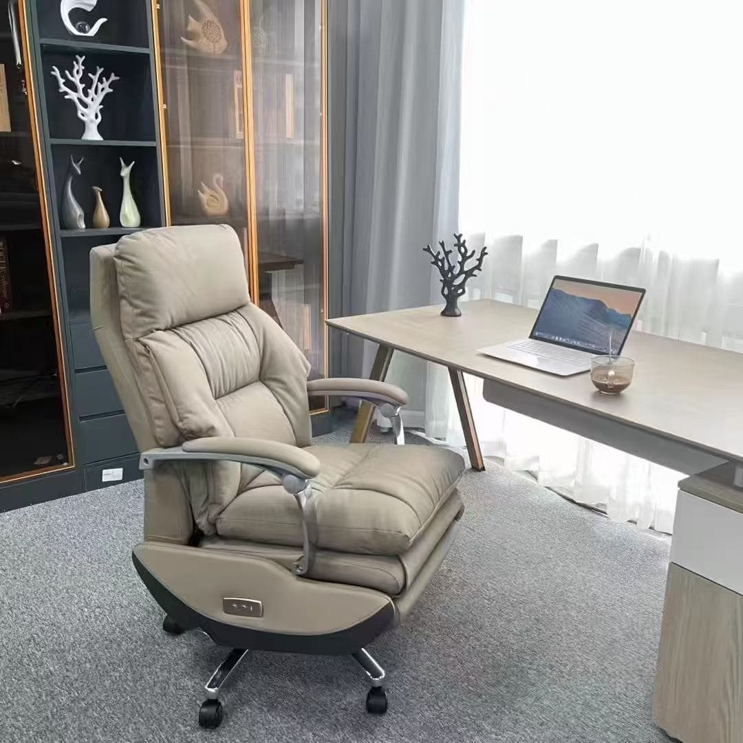 Light brown first layer cowhide electric massage