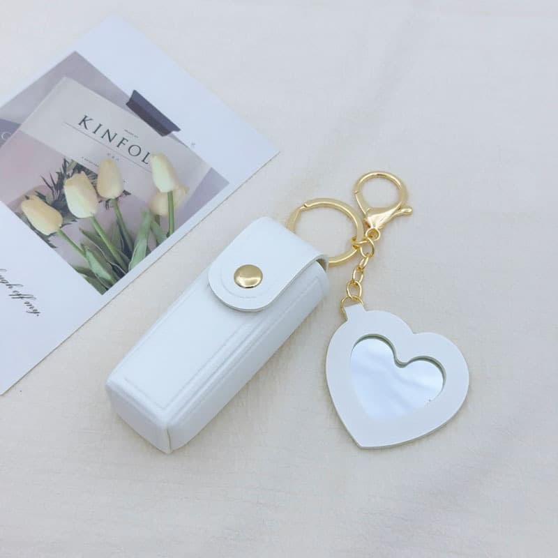 Love mirror style lipstick bag [white]