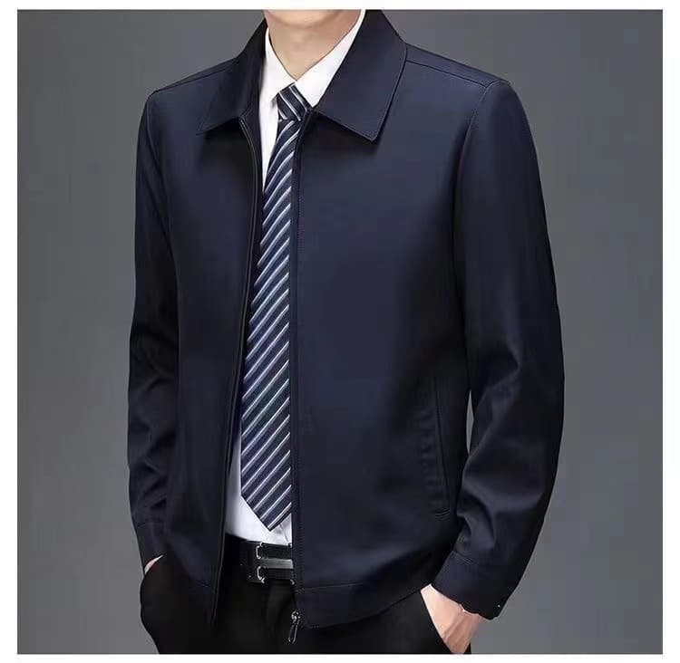 Blue lapel zipper thin
