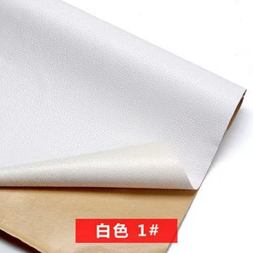 White [self-adhesive] leather sticker