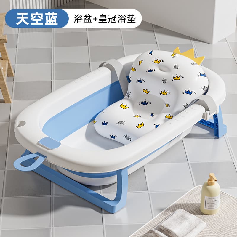 Tc ordinary style-sky blue + crown bath mat