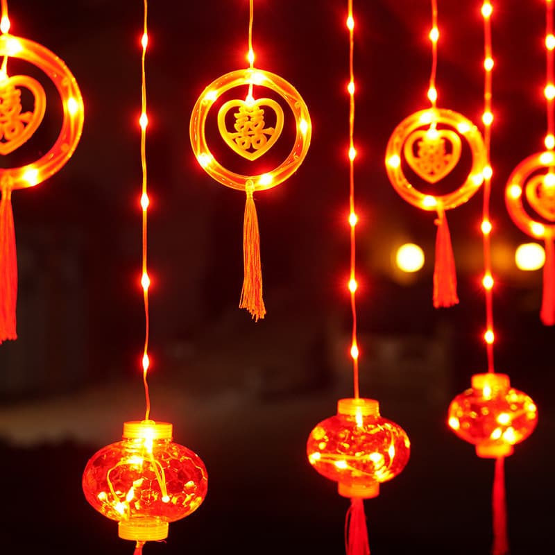 (ring + lantern) "double happiness" style