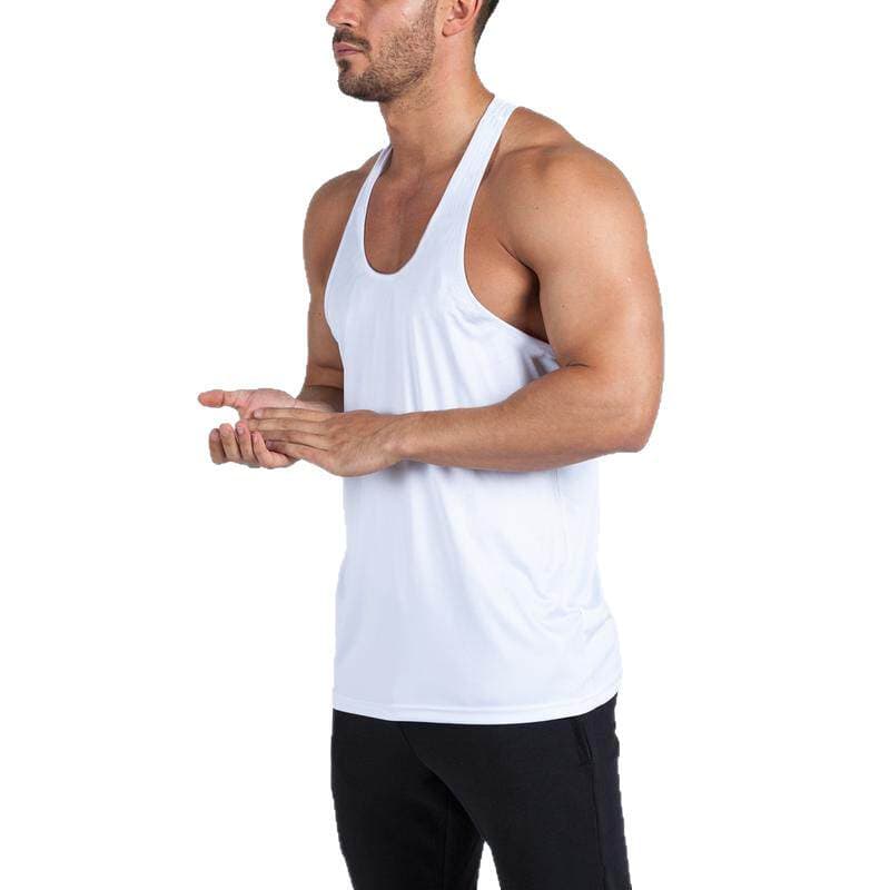 Kişilər üçün boş kəsimli təmiz pambıq bərk rəngli fitnes maykası (idman zalı və qaçış üçün). 5