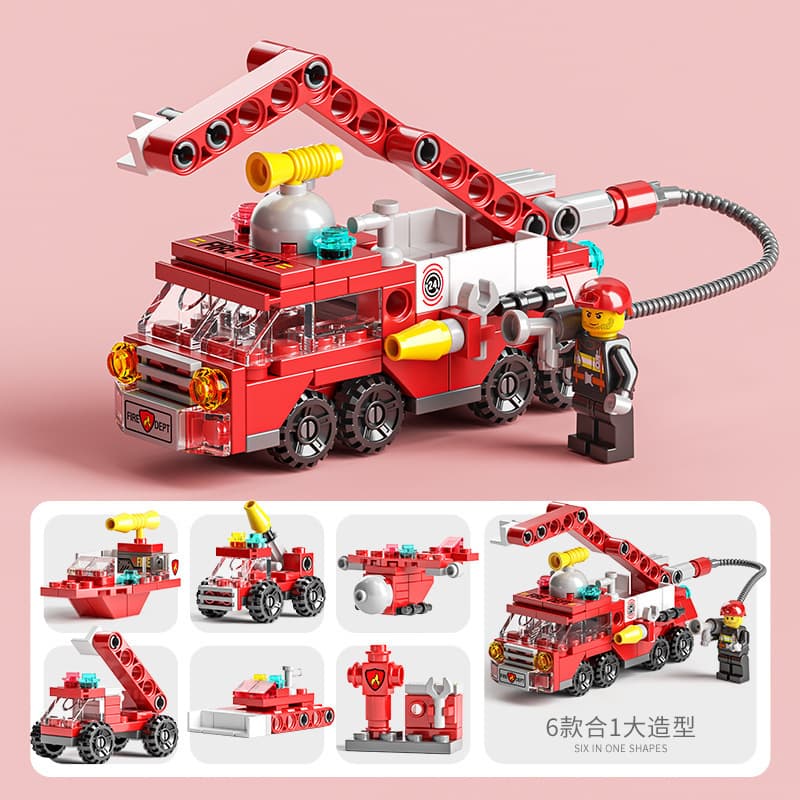 6 in 1 fire truck 142PCs