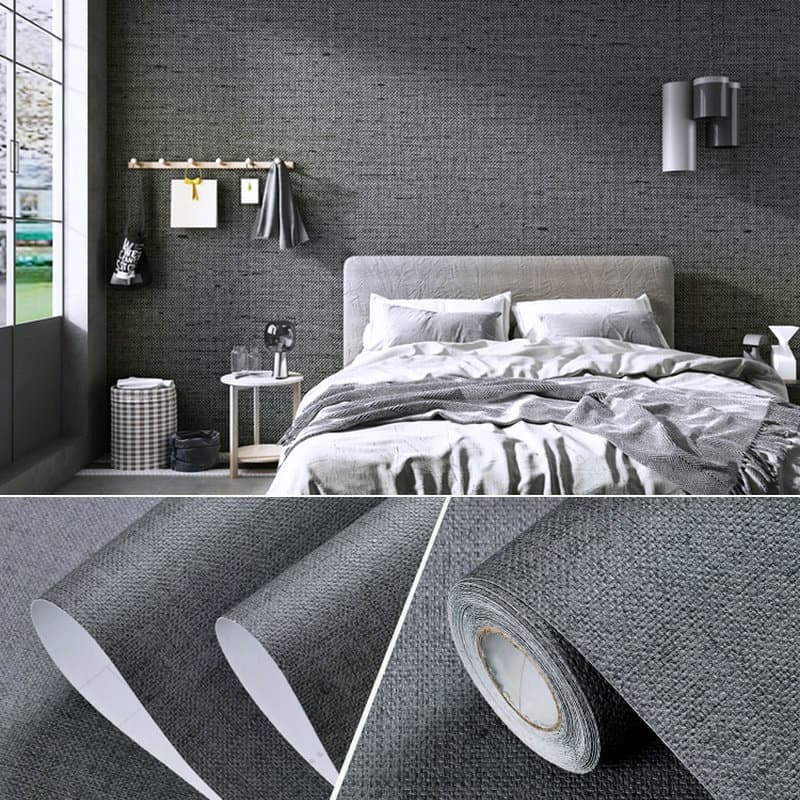Sackcloth pattern black gray-width 60cm * 1 m long