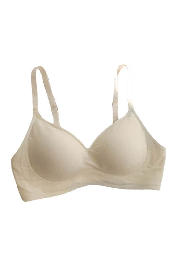 Genuine Japanese Milk Silk Seamless No Steel Ring Underwear Women's Gathered Big Chest Showy Small Soft Support Bra Summer Thin 5