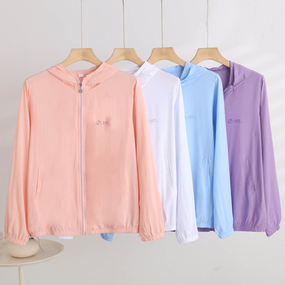 Cotton Silk plus size Loose Sun Protection Suit Summer Loose plus size Hooded Zipper Thin Coat Sports Casual Pocket Top 1