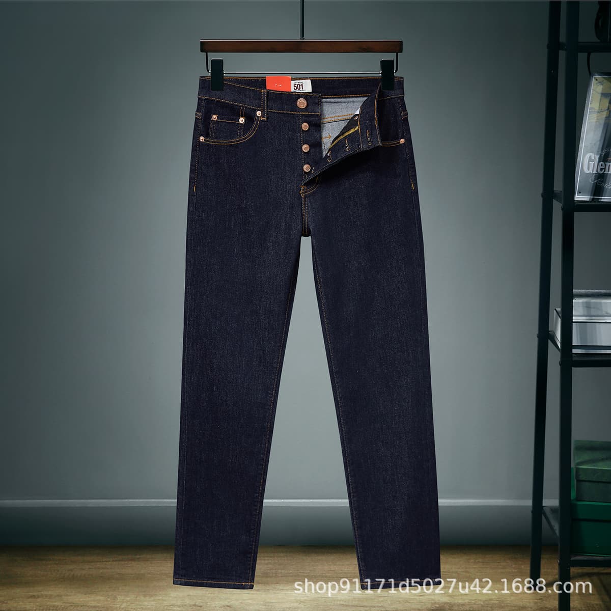 501 blue-black button-down style