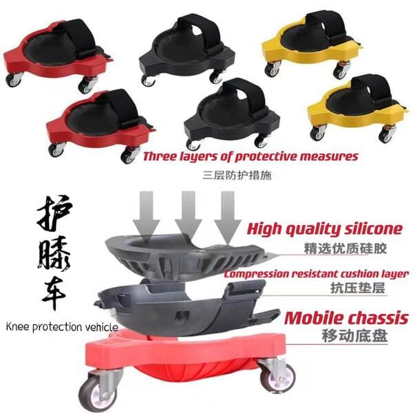 Cross-Border Multifunctional Sliding Knee Protection Equipment, Sponge Swivel Wheel Mobile Kneeling Pad for Bricklayers, Knee Protection