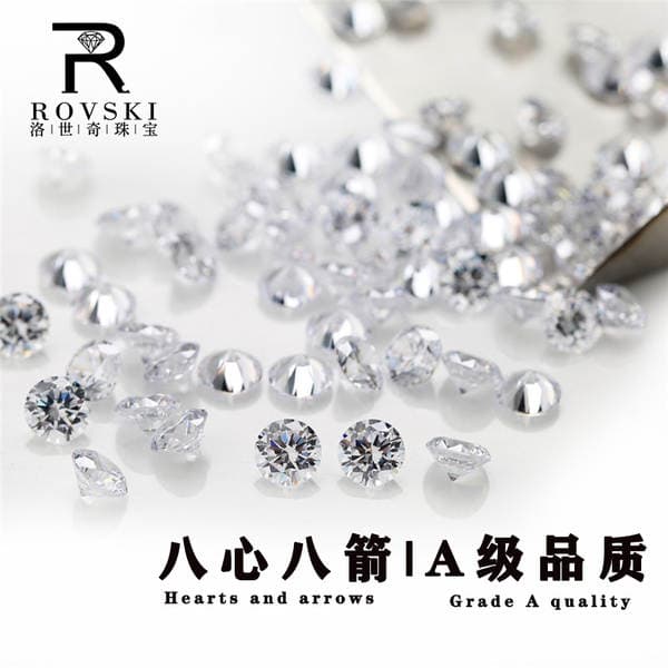 Round 0.6-12mm Eight Hearts Eight Arrows 3A/5A/7A/9A Pointed Bottom White Zircon Gemstone Nail Art Diamond Cz Crushed Diamond