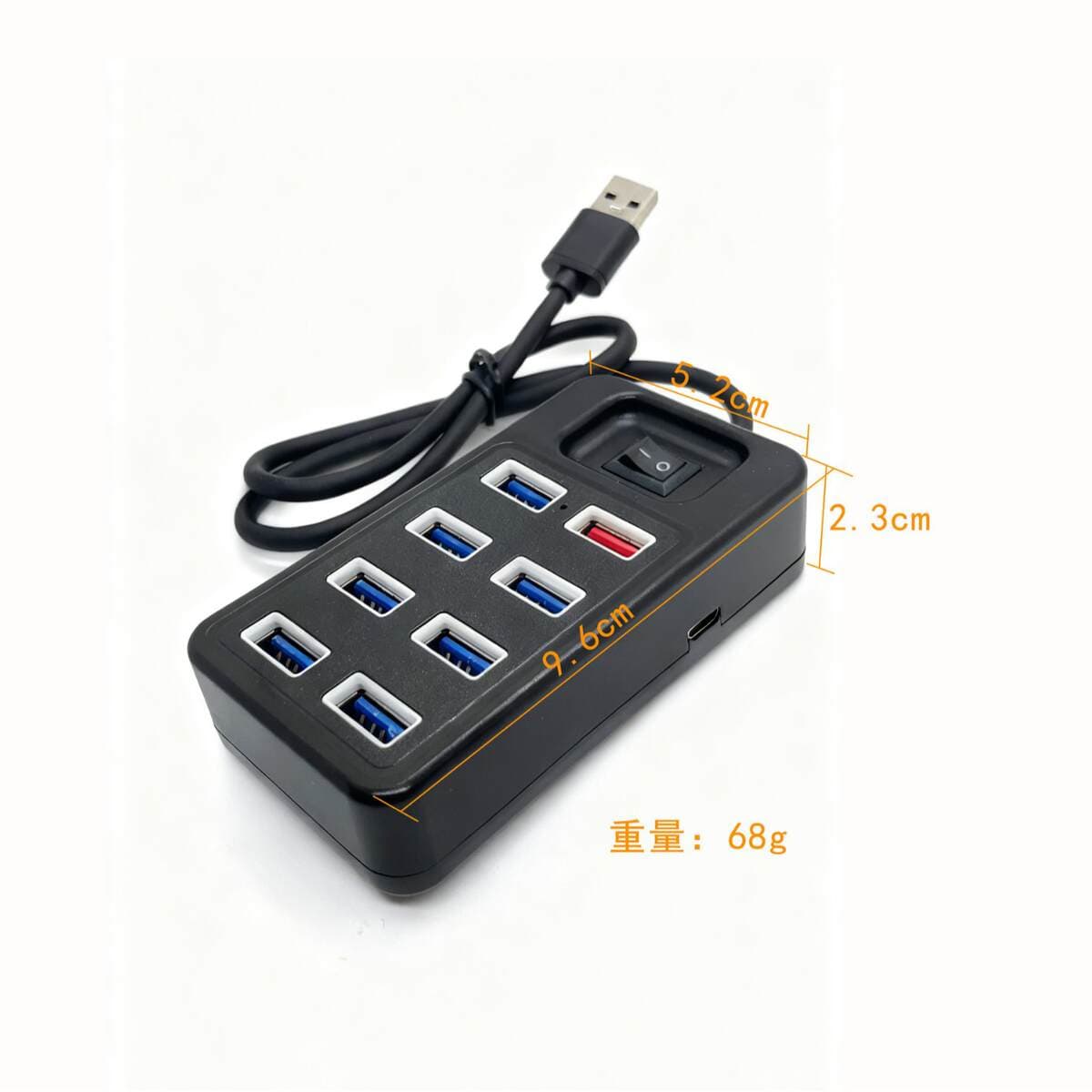 8 Portlu USB Hub, Açarlı, USB 3.0 Yüksək Sürətli və Ağıllı Sürətli Şarj 3