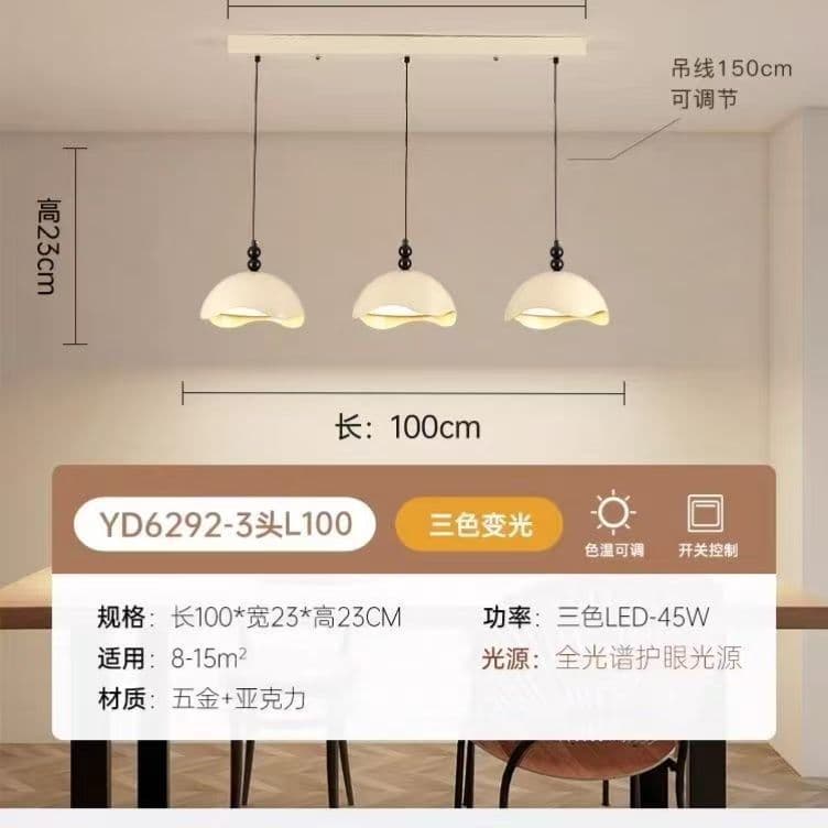 Full spectrum eye protection lamp-black dining pendant