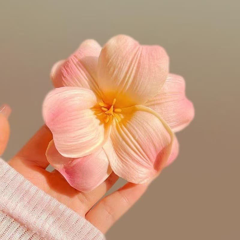 5920 open tulip hair clip-orange pink