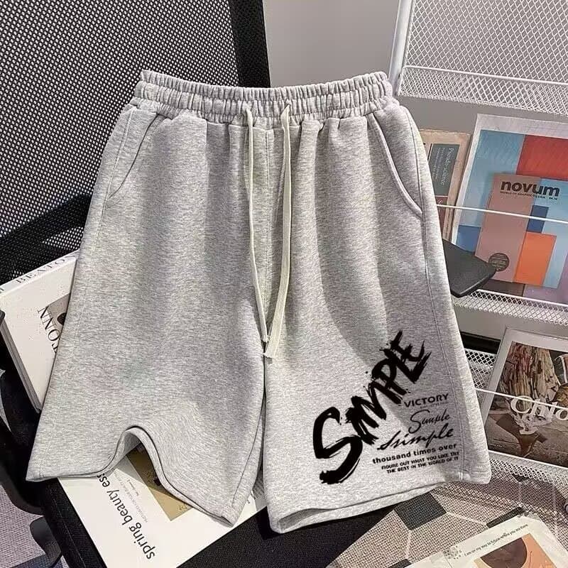 Sm letter hemp rope shorts gray