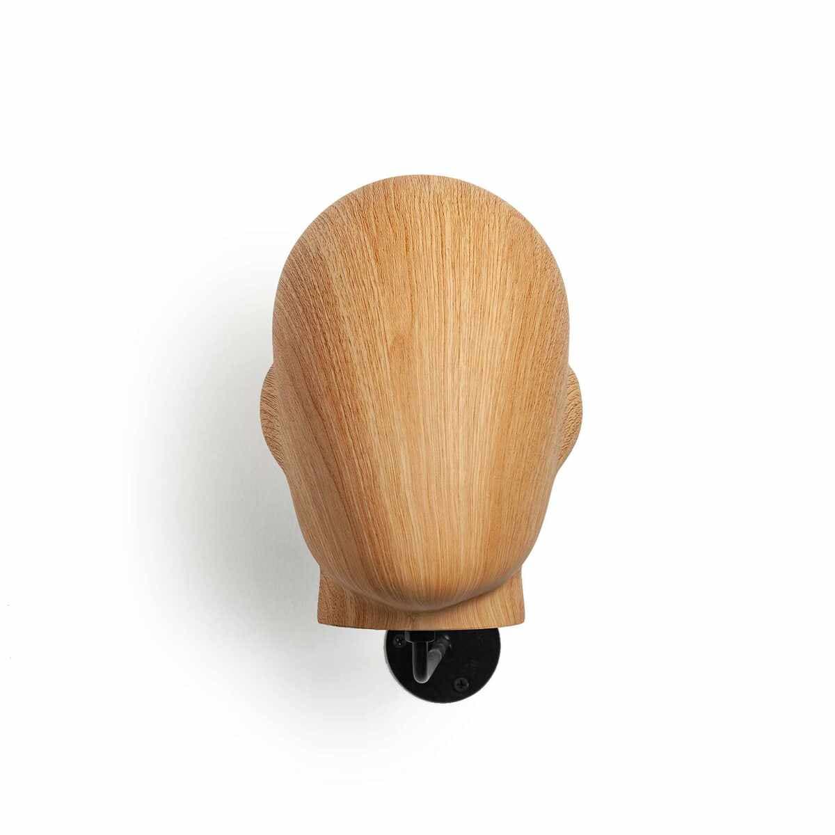 Wall-Mounted Wood Grain Hat Display Stand, Wig Display Rack, Hat Storage Rack with Black Base 5