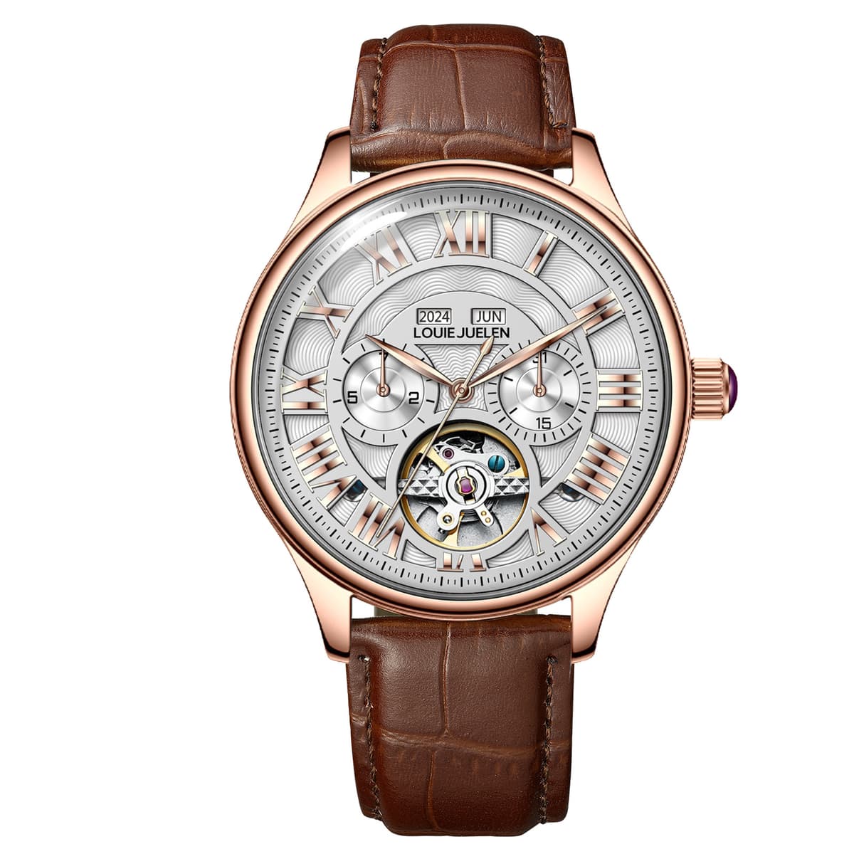 L-9162 gold shell white surface brown belt