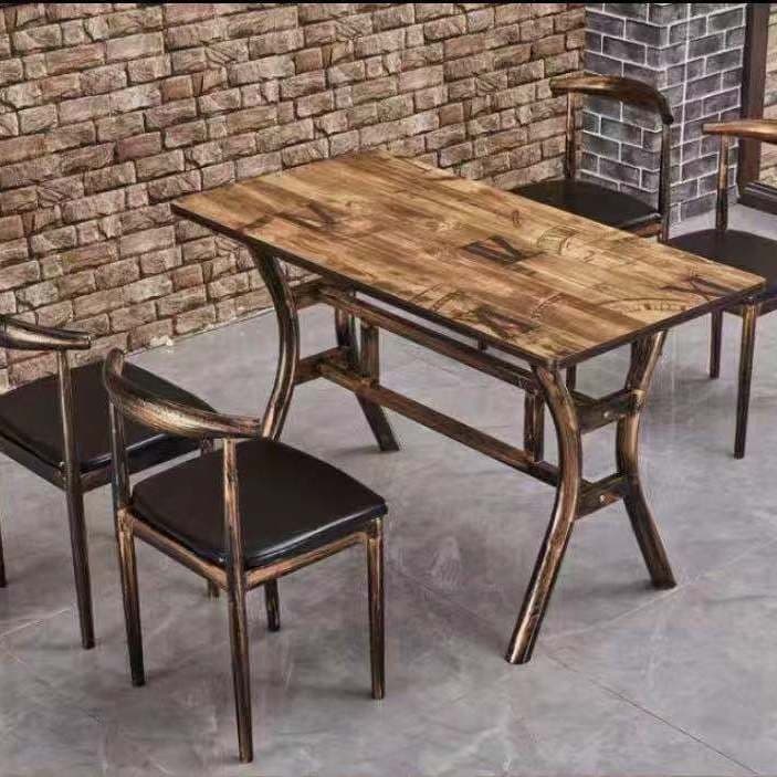 Eight-character table 120*60, one table and four chairs [large letters]