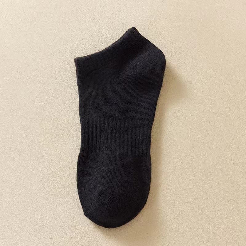 [cotton] waist sports socks 176n black [short tube]