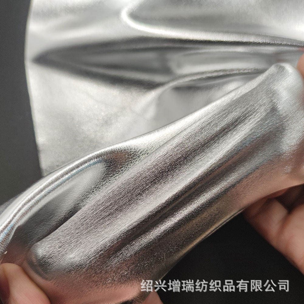 Small wholesale bright mirror gold stretch pu leather fabric patent leather bright gold stretch pu fabric 3