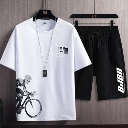 Bicycle + english shorts set - white