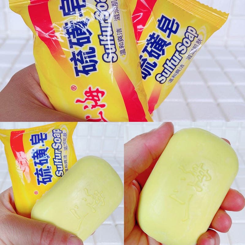 Genuine goods Shanghai sulfur soap 85g * 72 tablets face washing bath soap Shanghai soap sulfur 2