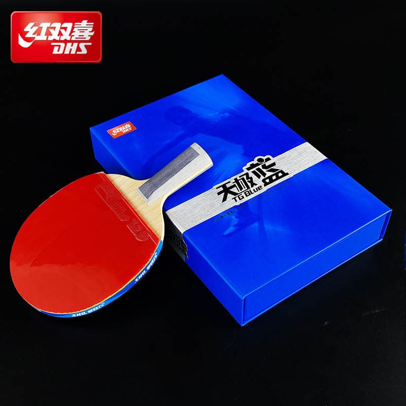 Red double happiness genuine celestial blue professional ping-pong single racket crazy straight table tennis racket celestial blue series wholesale 4