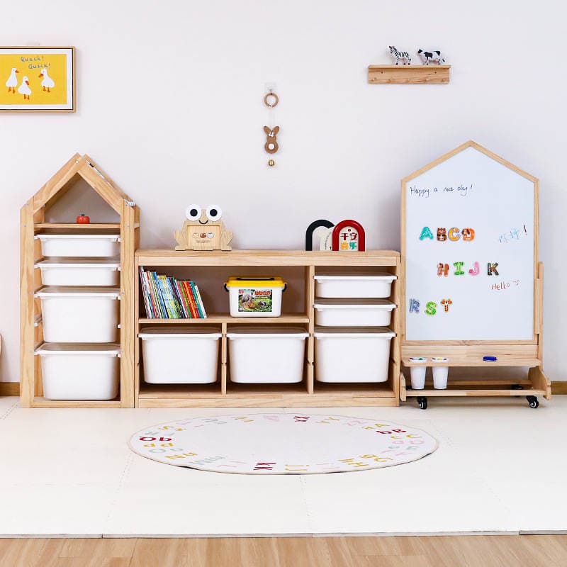 Children's Toy Solid Wood Storage Cabinet Multi-functional Snack Picture Book Drawer Cabinet Floor Multi-layer Sorting Storage Cabinet 3