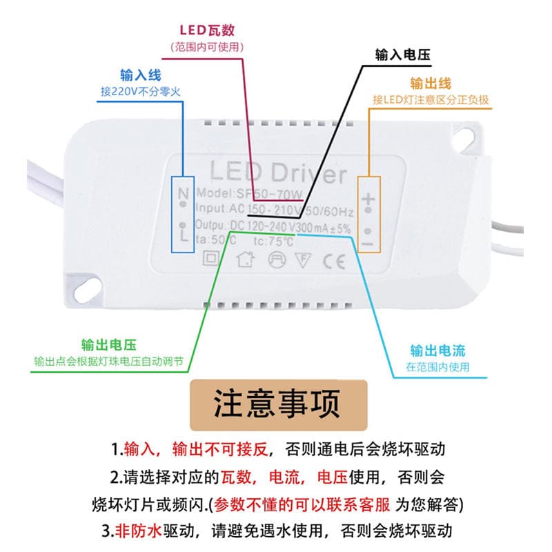 Led Driver Power Supply Living Room Bedroom Lamp Ceiling Lamp Rectifier Transformer Controller 8-24W 25-36W 50W 4