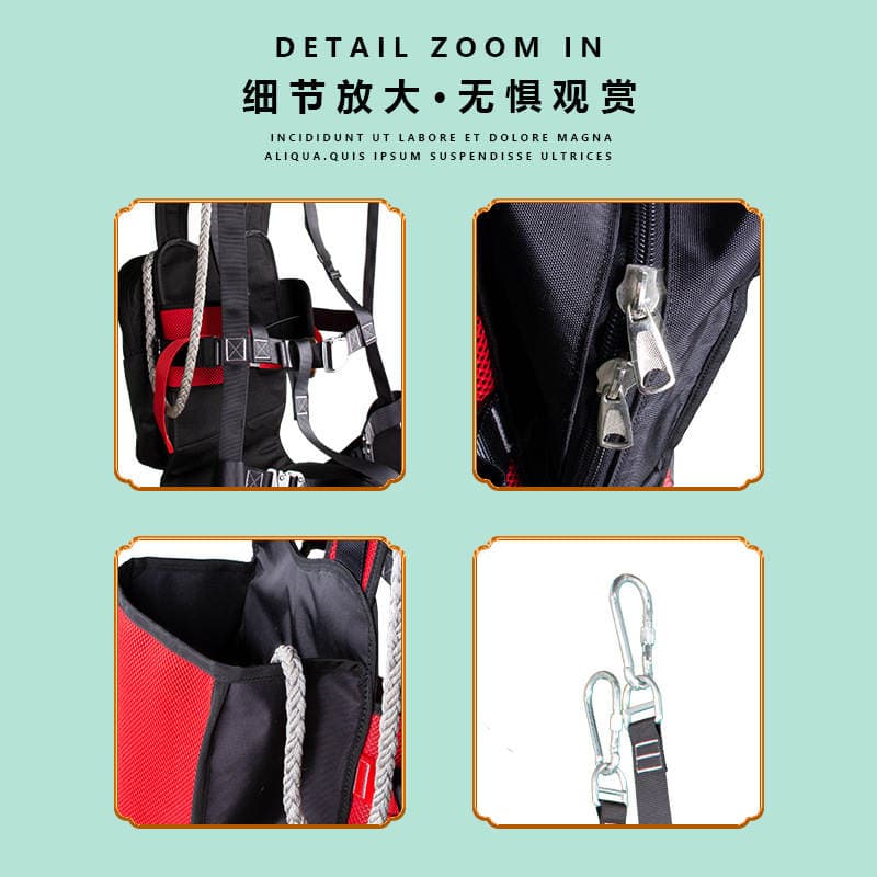 Haoborui Professional Outdoor Amusement Equipment Sliding Cable Safety Belt High Altitude Safety Hanging Chair Net Red Track Sliding Cable Equipment 4