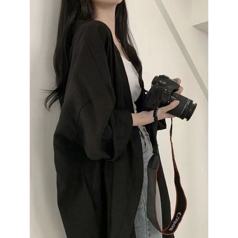 Black high quality cotton and linen