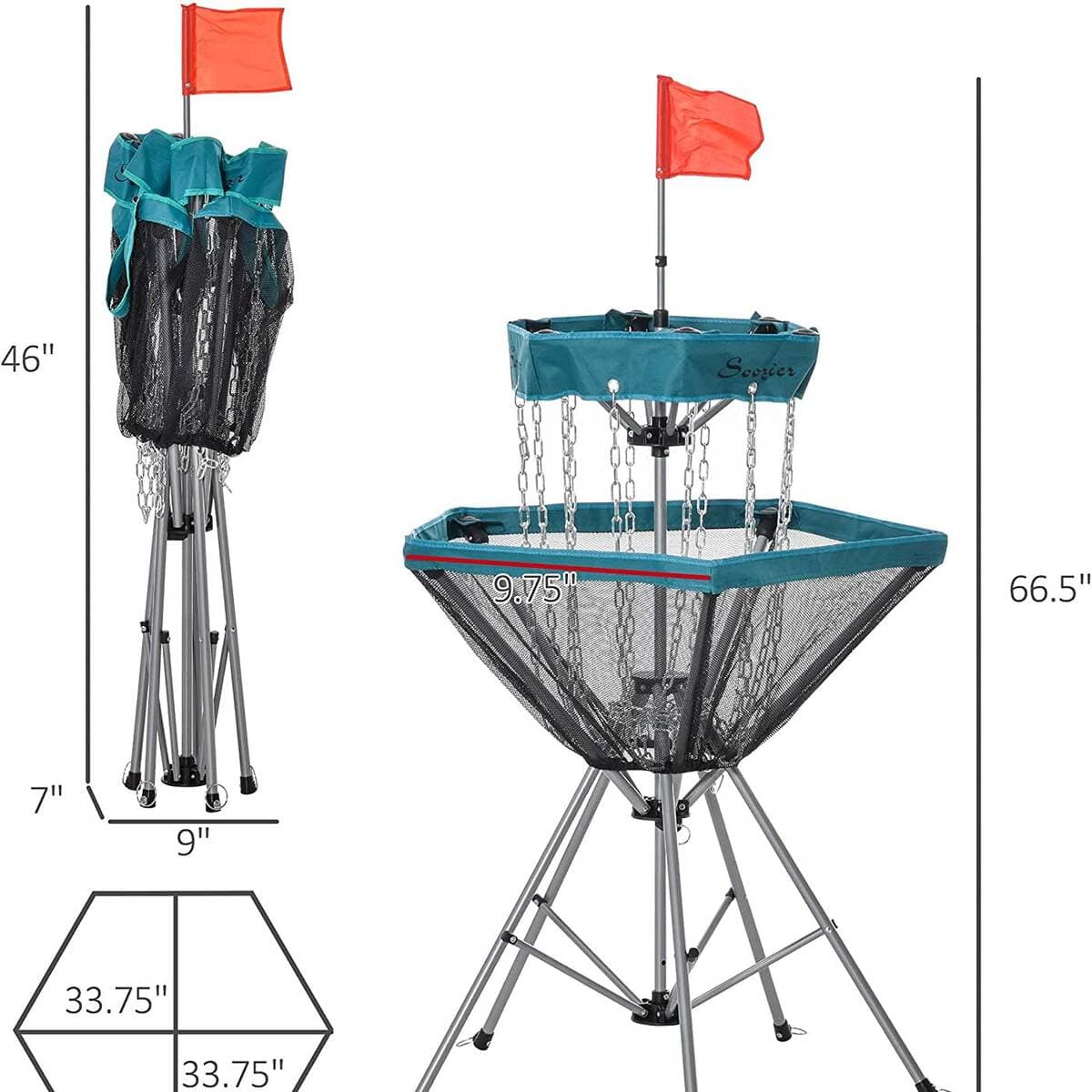 12 Chain Portable Installation-free Metal Frisbee Golf Basket Target Ball Basket Practice Basket Holder for Outdoor Sports 3